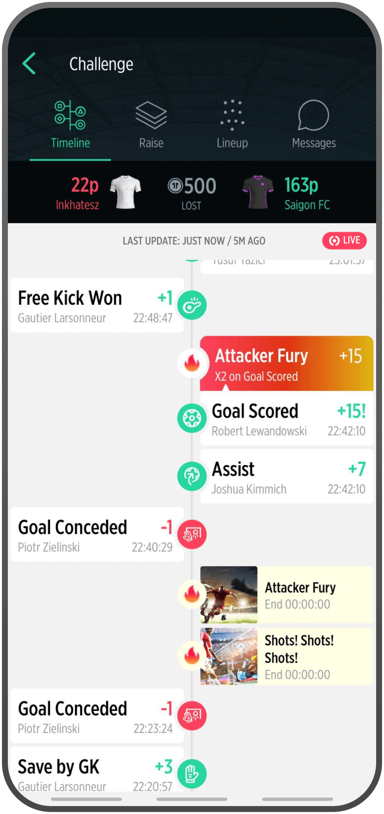 TrophyRoom - The Fantasy Football Game - Real Time Match Action