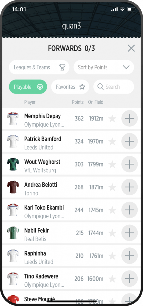 TrophyRoom - The Fantasy Football Game - Player Search
